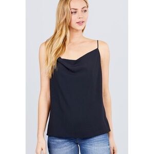 Cowl Neck Cami-Black